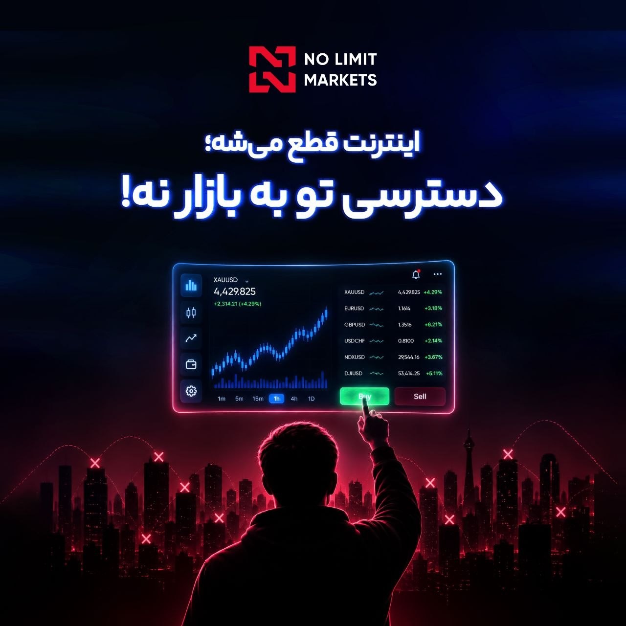 «اینترنت قطع می‌شه، دسترسی تو به بازار نه!» — تصویر پیوست