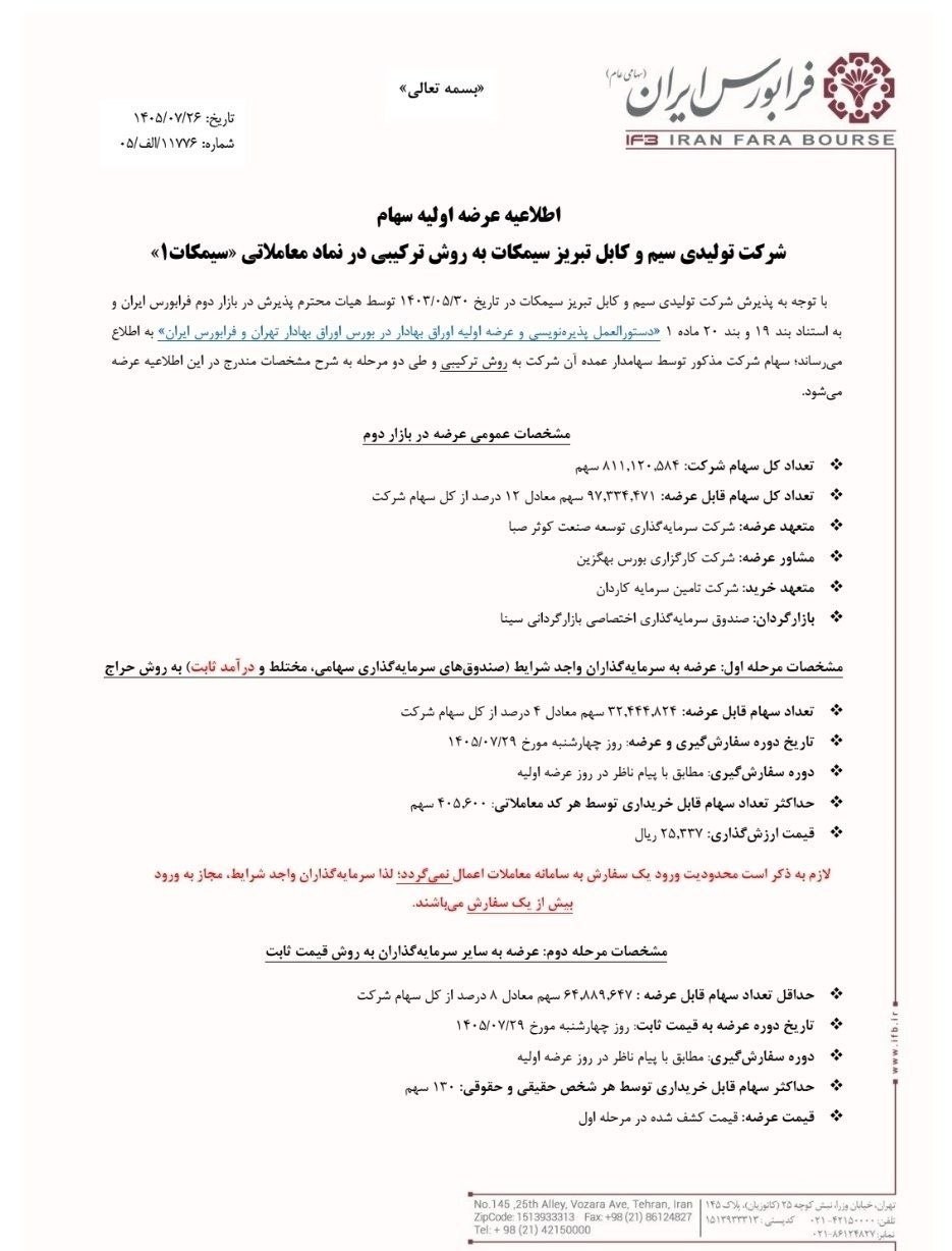 «عرضه اولیه سیمکات» — تصویر پیوست